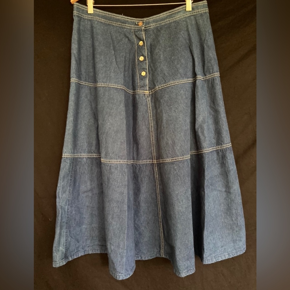 Vintage Tracer Denim Skirt (Fits like L/XL)